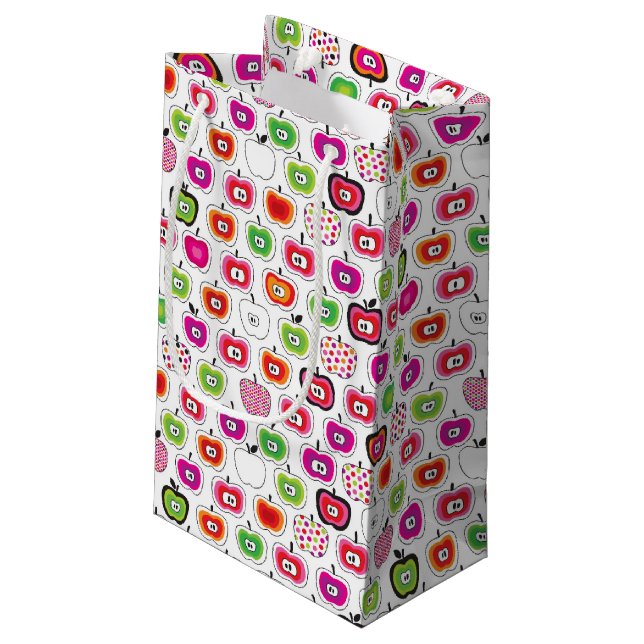 Cute retro apple pattern small gift bag (Back Angled)