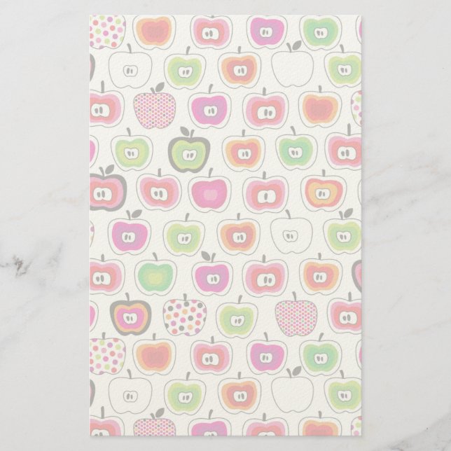Cute retro apple pattern stationery (Front)