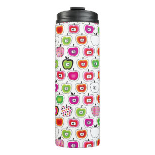 Cute retro apple pattern thermal tumbler