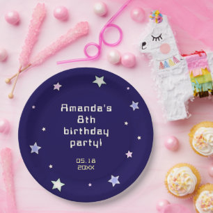 Cute Retro Arcade Game Kids Birthday  Paper Plate