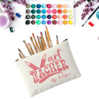 Cute Retro Art Teacher Ivory White Personalised