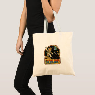 Cute Retro Astronaut Follow Your Dreams Space Meme Tote Bag
