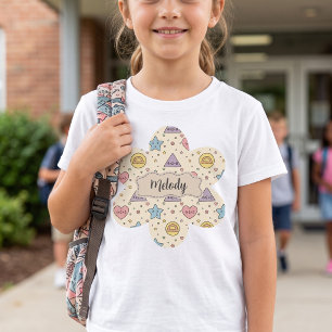 Cute Retro Back to School Math Shapes Pattern T-Shirt