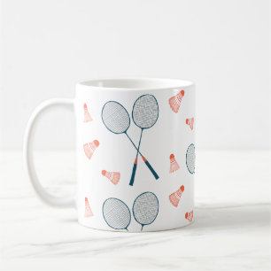 Cute Retro Badminton Birdie Racquet Shuttlecock  Coffee Mug