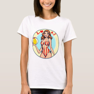 "Cute Retro Beach Girl T-Shirt" T-Shirt