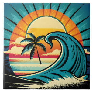 Cute retro beach house tile