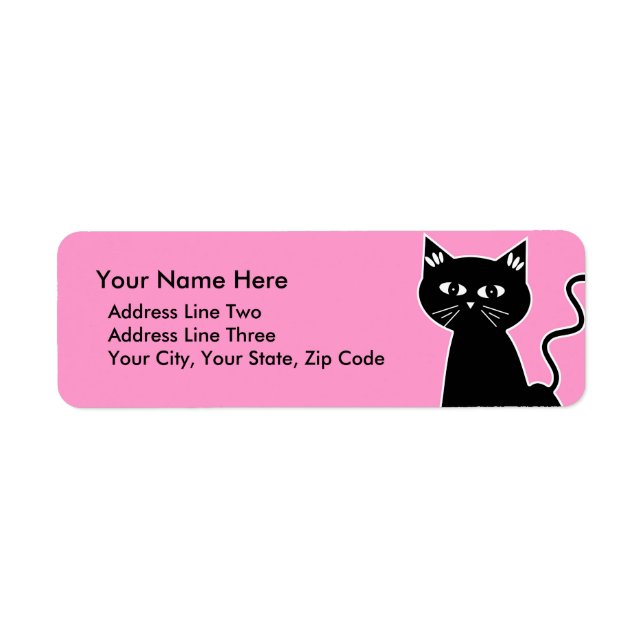 Cute Retro Black Cat Cartoon Drawing (Front)