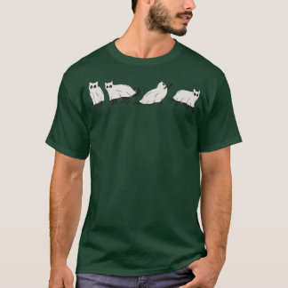 Cute Retro Black Cat Ghost Fall Halloween  T-Shirt