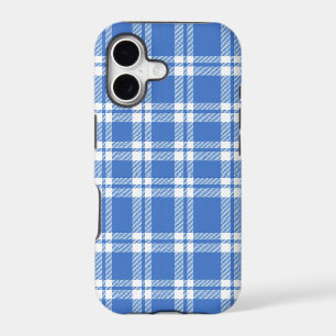 Cute Retro Blue Gingham Plaid Pattern