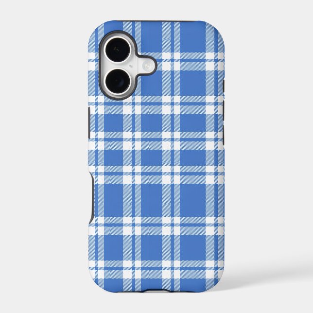 Cute Retro Blue Gingham Plaid Pattern (Back)