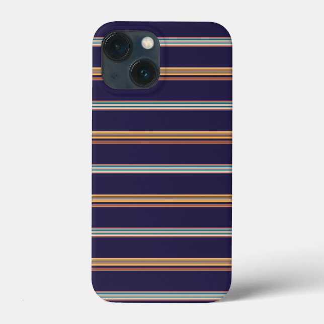 Cute retro blue stripes Case-Mate iPhone case (Back)