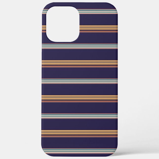 Cute retro blue stripes Case-Mate iPhone case (Back)