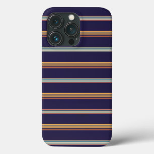 Cute retro blue stripes iPhone 13 pro case