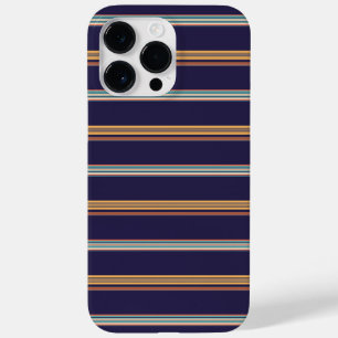 Cute retro blue stripes Case-Mate iPhone 14 pro max case