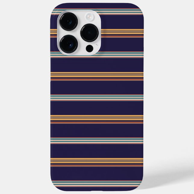 Cute retro blue stripes Case-Mate iPhone case (Back)