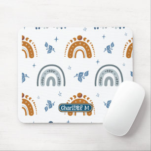 Cute Retro Boho Celestial Pattern Work School Mouse Mat