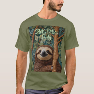 Cute retro boho funny Sloth vibes only T-Shirt