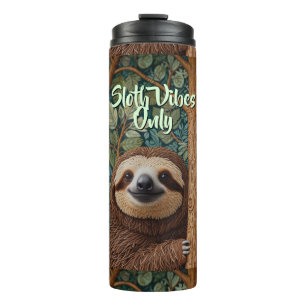 Cute retro boho Sloth Hang in there Thermal Tumbler