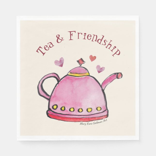 Cute Retro Boho Valentine's Day Ladies Tea Party Napkin (Front)