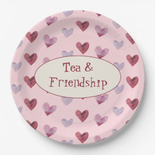 Cute Retro Boho Valentine's Day Ladies Tea Party Paper Plate