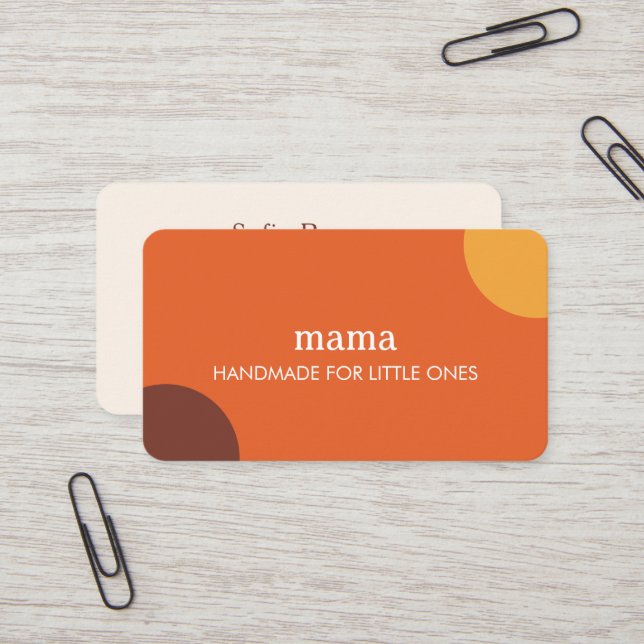 Cute Retro	Bold Business Card | mama (Front/Back In Situ)