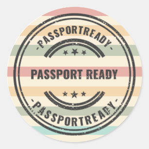 Cute Retro Bold Travel Sticker   passport ready