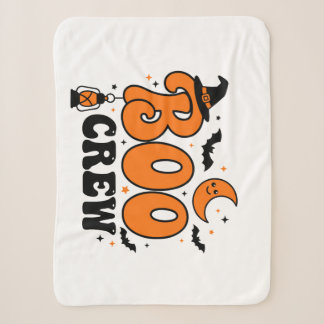 Cute Retro Boo Crew Halloween Spooky Squad Design Sherpa Blanket