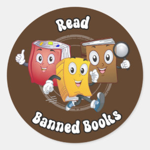 Cute Retro Books - Read Banned Books Classic Round Sticker