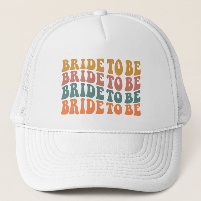 Cute retro Bride-to-be word art Trucker Hat (Front)