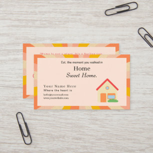 Cute Retro Business Card home sweet home