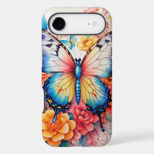 Cute Retro Butterfly & Flower Art