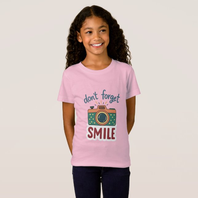 Cute Retro Camera Sticker T-Shirt (Front Full)