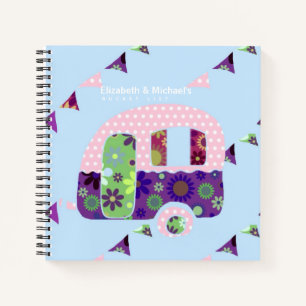 Cute Retro Campervan BUCKET LIST Couples Custom Notebook