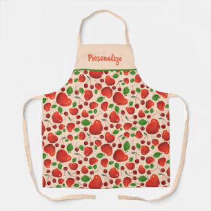 Cute Retro Cherries Fruit Orchard Pattern Apron