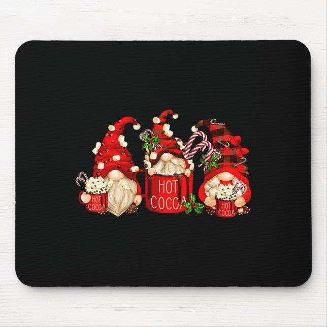 Cute Retro Chocolate Hot Cocoa Mug Funny Gnomes Ch Mouse Mat (Front)