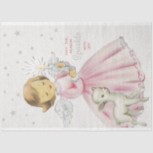 Cute Retro Christmas Angel Decoupage Tissue Paper