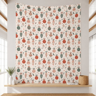 Cute Retro Christmas Doodle Blanket