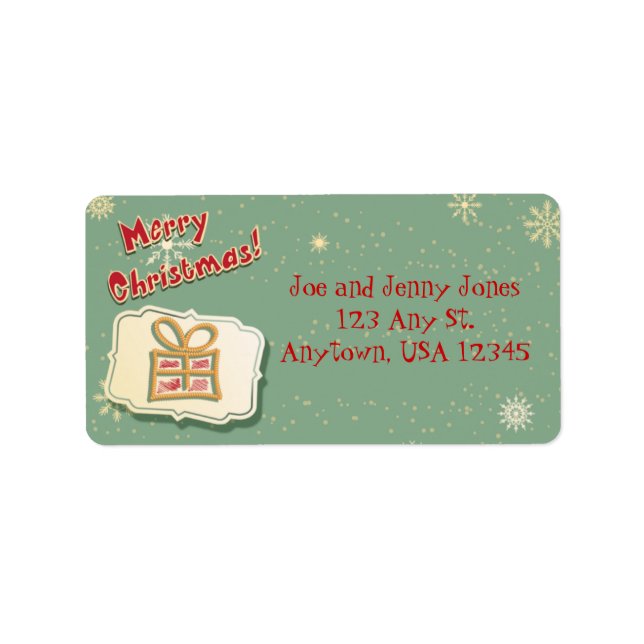 Cute Retro Christmas Label (Front)