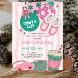 Cute Retro Christmas Pajama Party Invitation<br><div class="desc">Cute Retro Christmas Pajama Party Invitation,  Pink Quirky Stripes Girl Birthday Party Invite,  Canva Editable Sleepover Birthday Party</div>