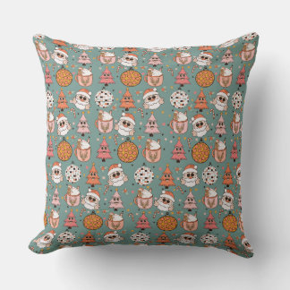 Cute Retro Christmas Pattern Cushion