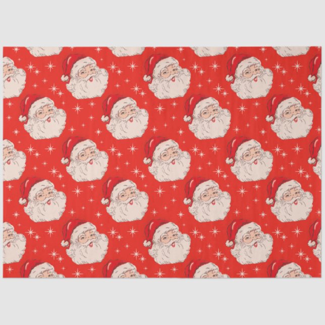 Cute Retro Christmas Santa Decoupage Tissue Paper (Front)