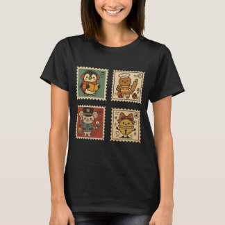 Cute Retro Christmas Stamp Collage Women’s T-Shirt