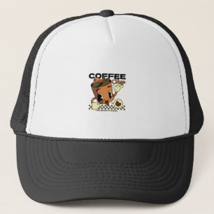 Cute Retro Coffee Cup Character – Coffee Shop Trucker Hat