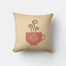 Cute Retro Coffee or Tea Cup on Aged Paper Texture