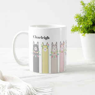 Cute Retro Colourful Llamas Coffee Mug