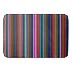 Cute retro colourful stripes bath mat