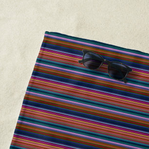 Cute retro colourful stripes beach towel