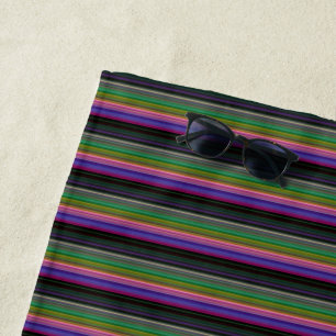 Cute retro colourful stripes beach towel