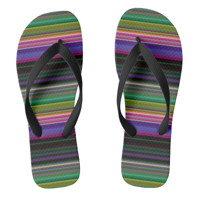 Cute retro colourful stripes flip flops (Footbed)
