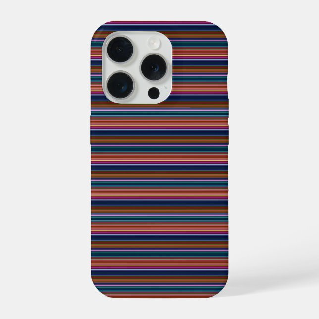 Cute retro colourful stripes iPhone case (Back)